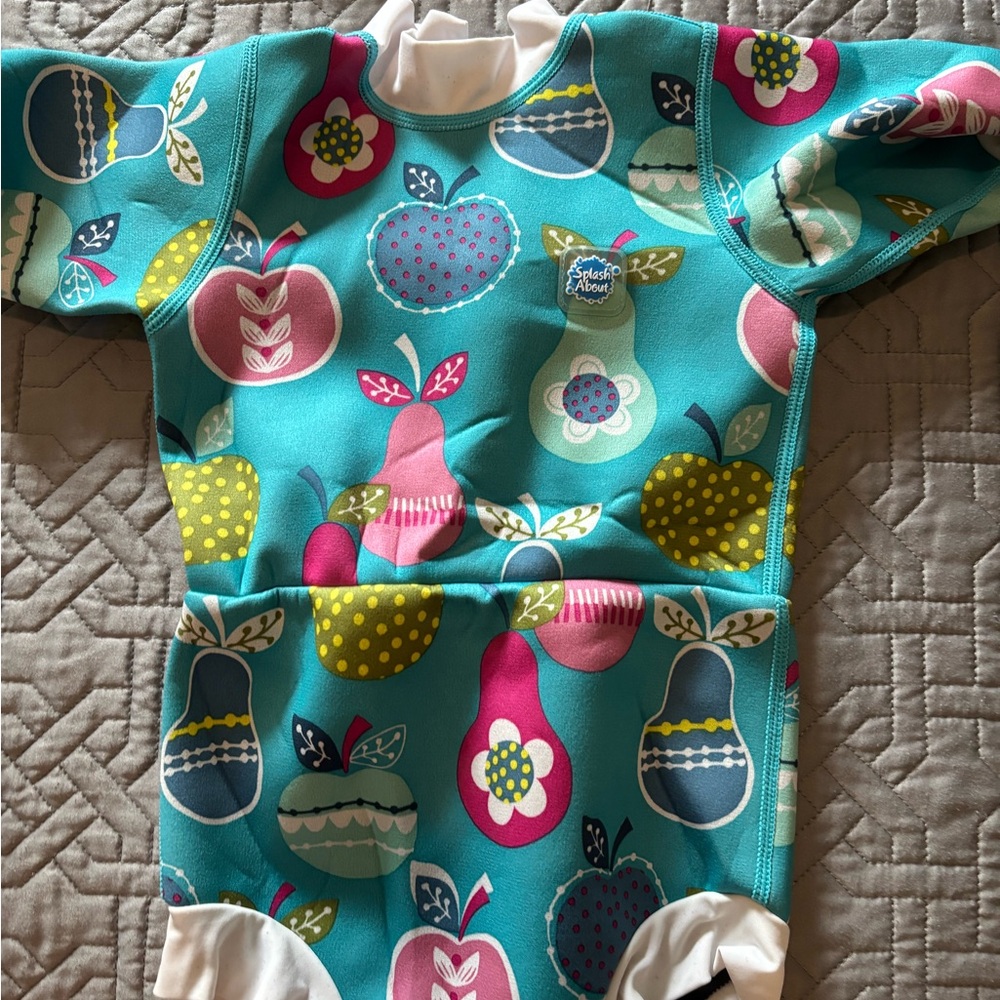 Splash about Happy Nappy neoprene wet suit  One Piece - Blue and Pink